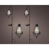 Lumineo LED-Solarlaternen-Set Metall 4-teilig