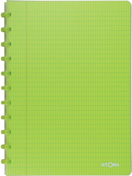 Atoma trendiges Notizbuch – A4 – 144 Seiten – kommerziell kariert – transparent grün – 1 Stück