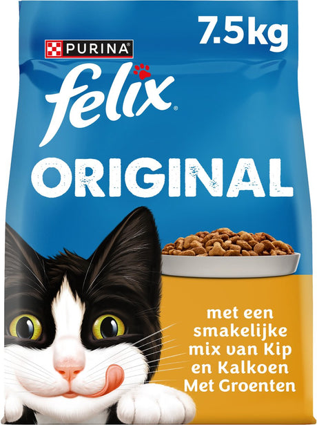 Felix Original - Trockenfutter für Katzen - Huhn Truthahn - 7,5 kg