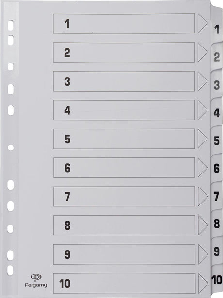 Pergamie-Registerkarten mit Registerblatt | ft a4 | 11-Loch-Lochung | Pappe | Sätze 1-10