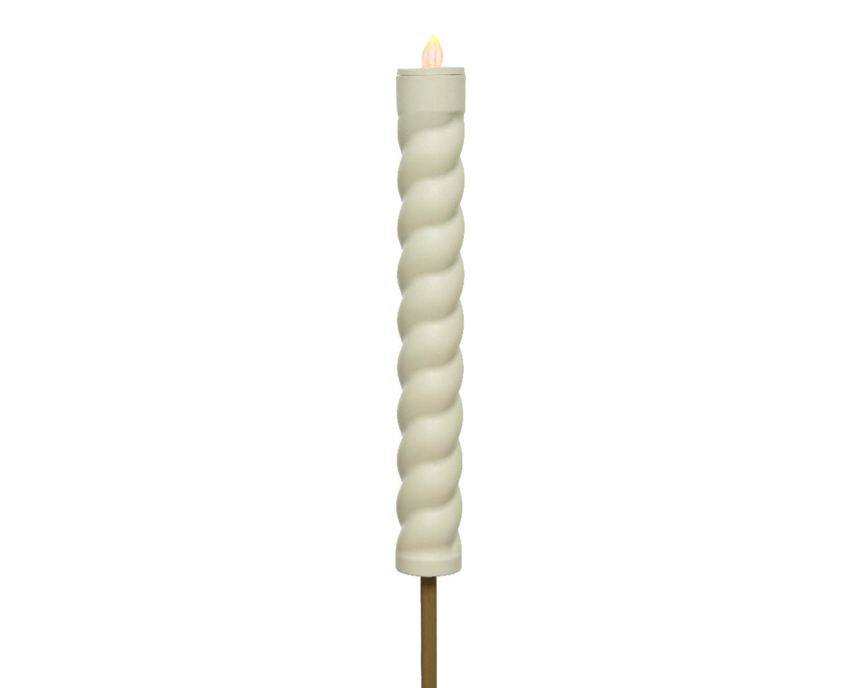 Lumineo Solar-Taschenlampe Wirbel Ø4-h90cm weiß