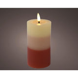 Lumineo LED-Kerze Flammeneffekt Farbverlauf 15cm Terra