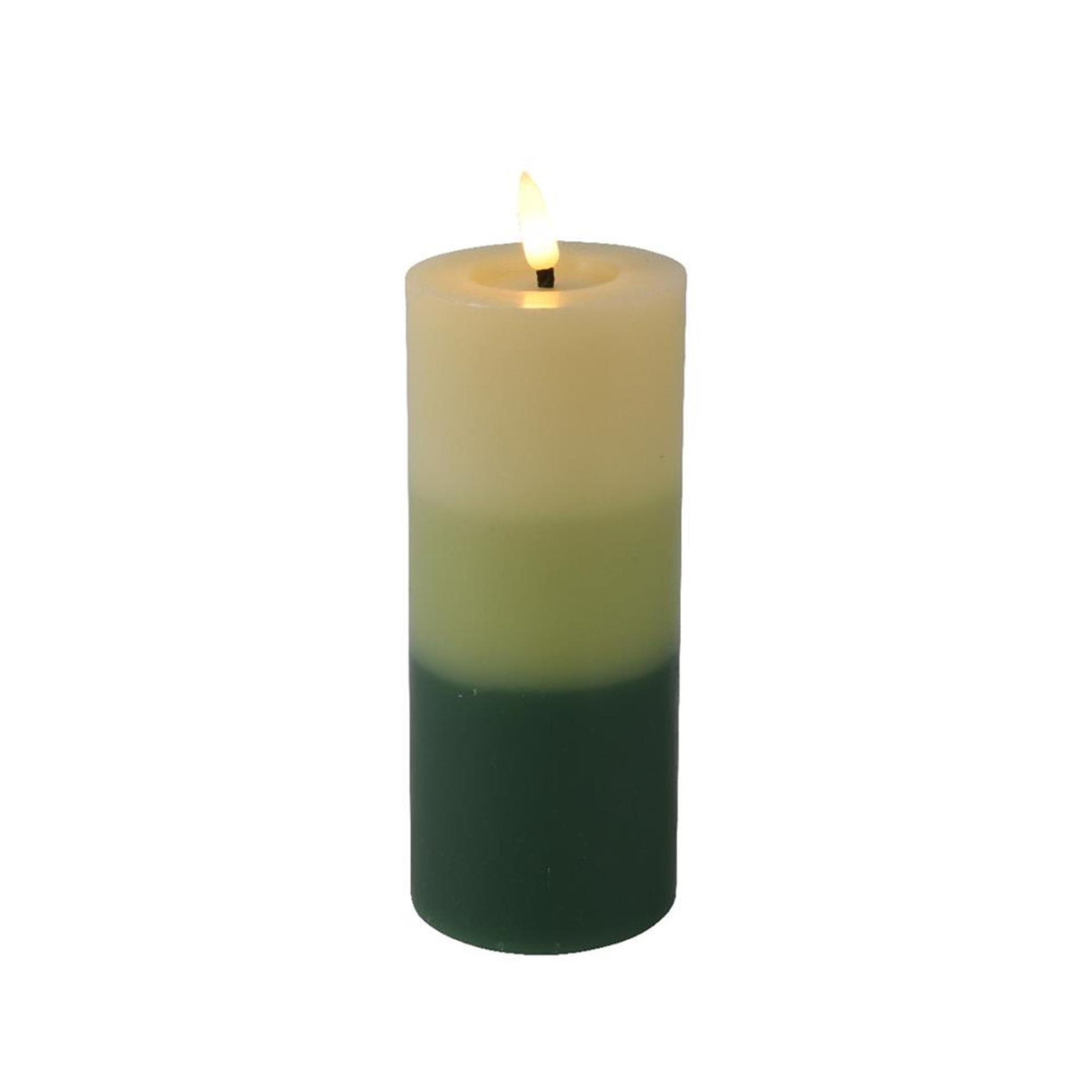 Lumineo LED-Kerze mit Flammeneffekt, Farbverlauf, 11 cm, grün