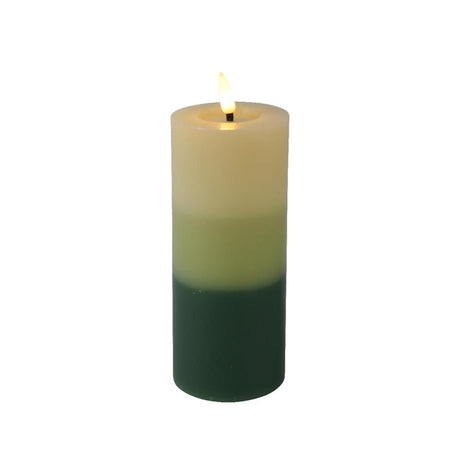 Lumineo LED-Kerze mit Flammeneffekt, Farbverlauf, 11 cm, grün