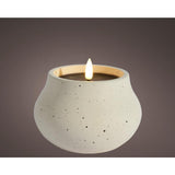 Lumineo LED-Kerze mit Flammeneffekt, Durchmesser 12 cm, Creme