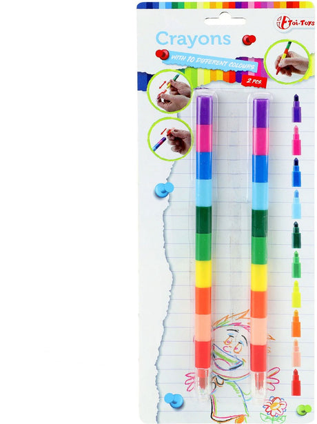 Toi-toys 10-in-1 Wachsmalstift, 2 Stk.