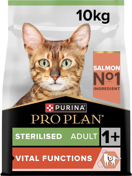 Pro Plan sterilisierte Vitalfunktionen für Erwachsene – Trockenfutter für Katzen – Lachs – 10 kg