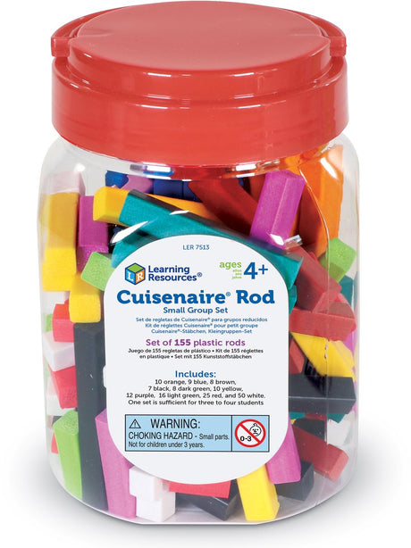 Learning resources rekenstaafjes set plastic 155 stuks educatief speelgoed. - 3+