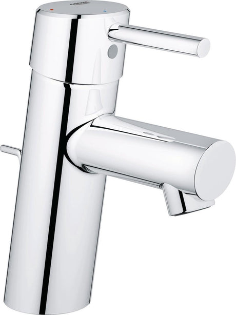 Grohe Concetto Waschtischarmatur – niedriger Auslauf – mit Ablaufgarnitur – Chrom – wassersparend