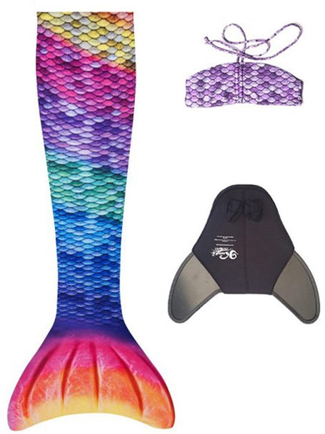 Kuaki Meerjungfrauenschwanz – Set Regenbogen – XS – 8 Jahre