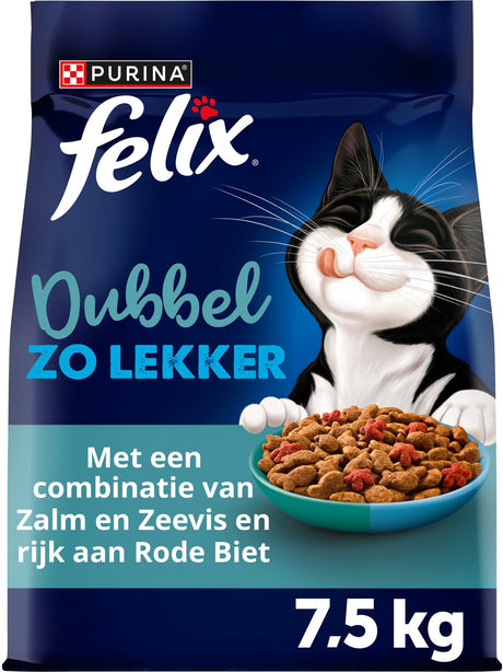 Felix doppelt so lecker - Trockenfutter für Katzen - Fischmischung - 7,5 kg