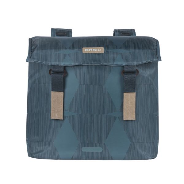 Basilikum-Eleganz Doppelfahrradbeutel, blau, recyceltes Haustier, Futtermittel, Wasserbehälterverschluss, Universal Bridge, 40-49l