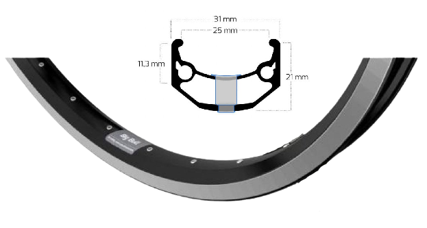 Ryde Felge Big Bull 26 Zoll (559) schwarze Bremskante 36 Löcher 14g