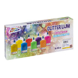 Grafix Glitzerkleber-Set, 8 Tuben à 140 ml