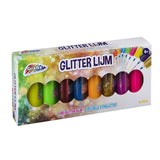 Grafix Glitzerkleber-Set, 8 Tuben à 140 ml
