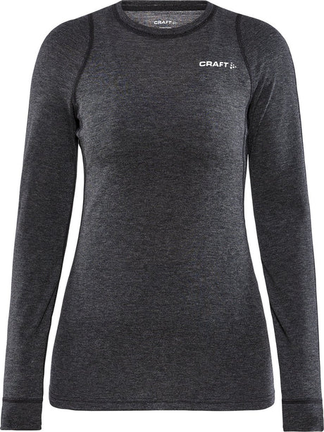 Craft - core wool merino ls tee - thermoshirt - dames - zwart - s