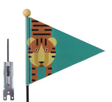 Pexkids sikkerhedsflag pexkids tiger grøn med tigerprint