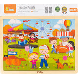 Viga Jahreszeiten Holzpuzzle, Die Jahreszeiten, Herbst, Größe 30x22,5 cm, 24 Teile, 1 Stück