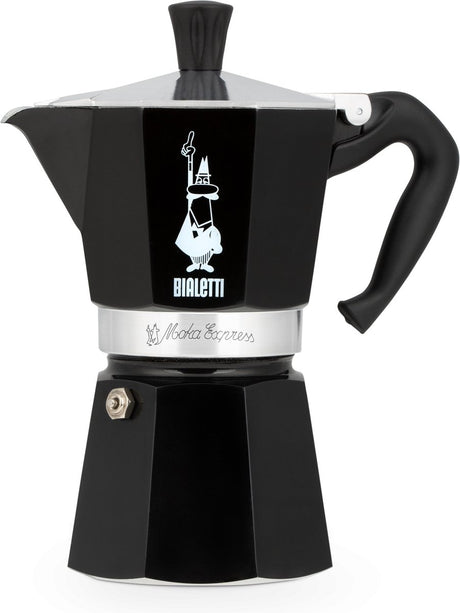 Bialetti Moka Express - Perkolator - 6 Tassen - Aluminium - Schwarz