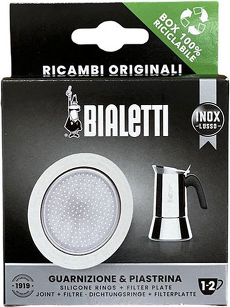 Bialetti Filterplatte + Silikonring – für 2 Tassen Edelstahl-Perkolatoren