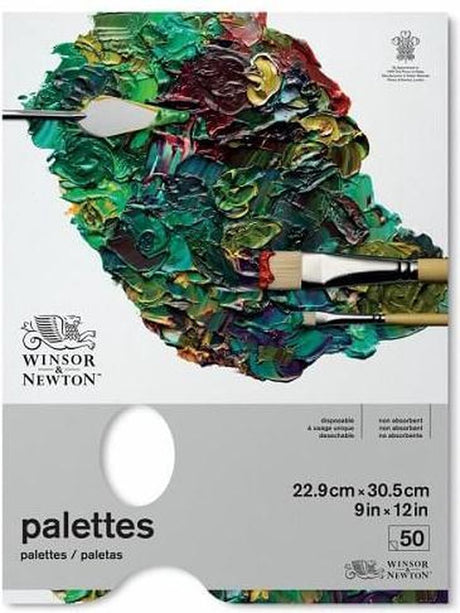 Winsor Newton 7002032 Abreißpalette – 23 x 31 cm, 50 Blatt, Einweg-Mischpalette für Öl- und Acrylfarben – Abreißpaletten
