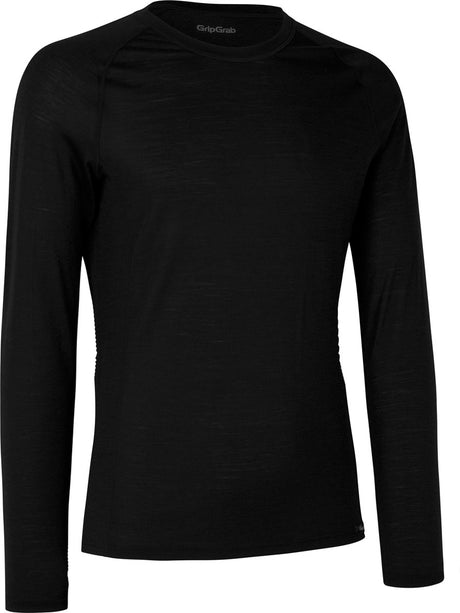 Gripgrab – Merinomischung Thermo-Langarm-Herbst-Winter-Radunterhemd Thermoshirt mit Merinowolle – Schwarz – Herren – Größe S