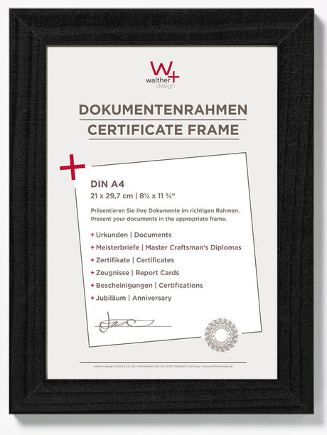 Walther Home - Holzrahmen - Fotogröße 21x29,7 cm (Din A4) - Schwarz