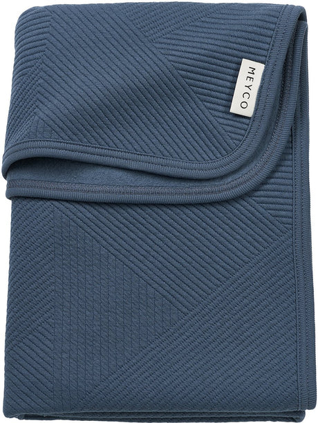 Meyco Baby-Jacquard-Kinderbettdecke – Flanell – Indigo – 75 x 100 cm – 1,0 Tog
