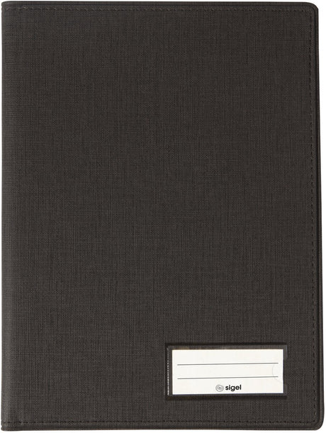 Sigel Schreibmappe – Größe A5 – mit Stiftfach, Einsteckfach und Blockhalter – anthrazit – si-ef515