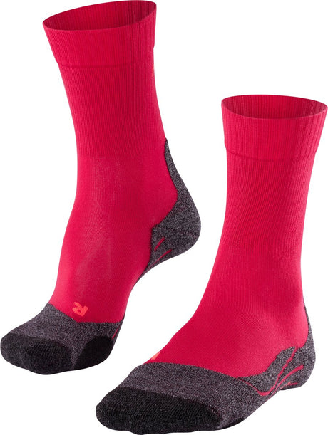 Falke TK2 Cool Anti-Blister Wandersocken aus dickem Lyocell-Funktionsmaterial Damen Rot – Größe 41-42