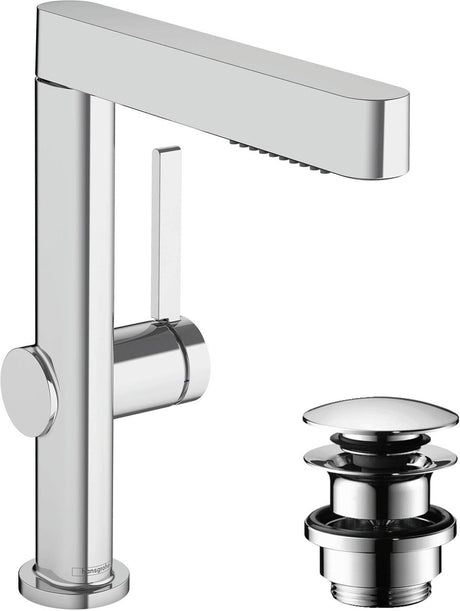 Hansgrohe Finoris – Waschtischarmatur – mit Ablaufstopfen – 230 mm – ausziehbare Handbrause – 2 Strahlfunktionen – Chrom