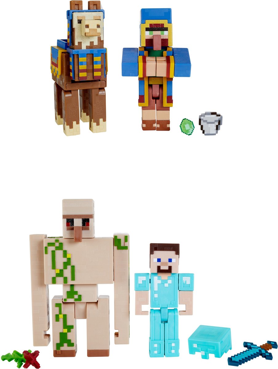 Mattel Minecraft Create-a-Block-Box-Sortiment – 8 cm große Figuren – ab 6 Jahren – Minecraft – GTT53 – zufälliges Modell