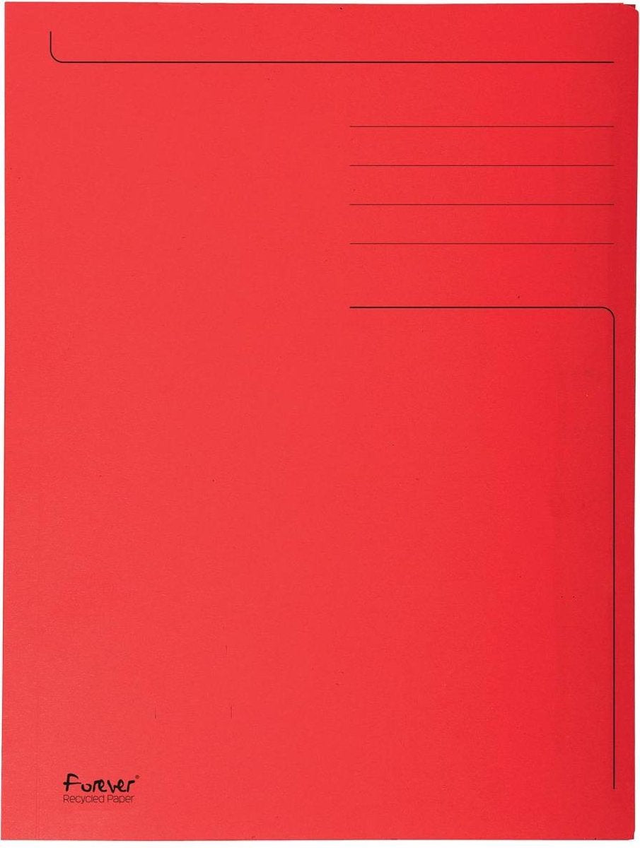 Exacompta 50x Forever® bedruckte Mappe mit 3 Klappen – 280 gm2 – 24 x 32 cm für A4 – Rot – 448003e