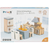 Viga-Möbel für Puppenhaus, Küche, Maße 2x2x7,5 cm, 9 Teile 1 Set