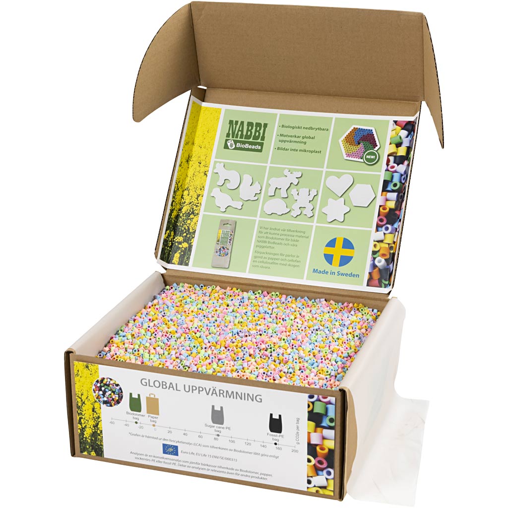 Nabbi-Bioperlen von , Größe 5x5 cm, mittel, Pastellfarben, 55000 Stück 1 Box