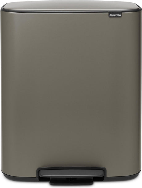 Brabantia Bo Abfallbehälter – 60 Liter – 1 Fach – Platin