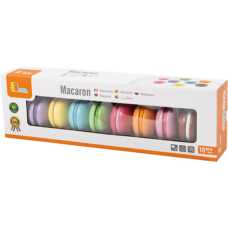 Viga Macarons aus Holz, Größe 4,5 cm, 8 Stück, 1 Box