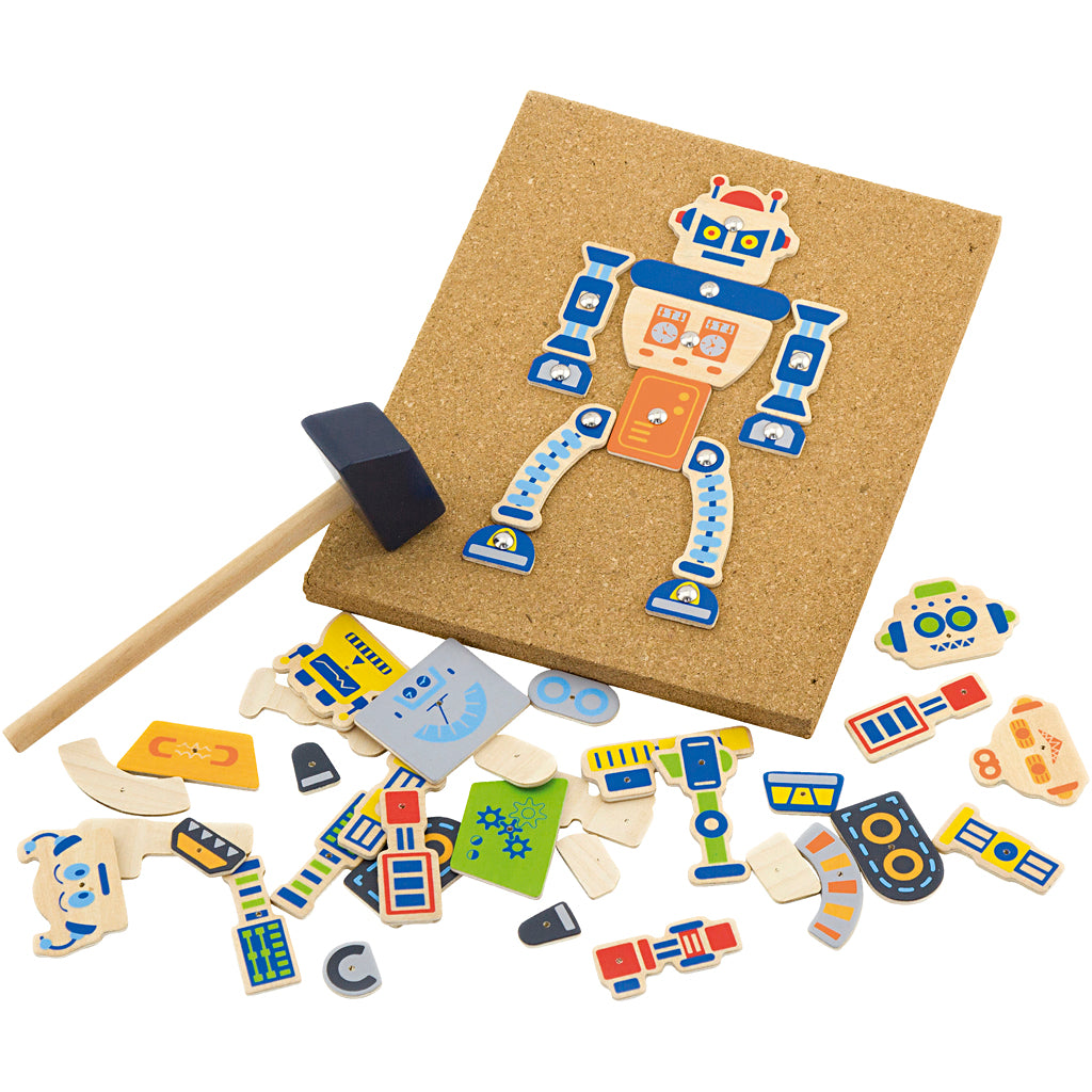 Viga Hammermosaik-Set, Roboter, Größe 23x18 cm, 1 Stück