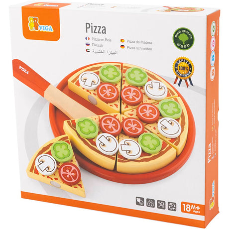 Viga Spielpizza aus Holz, Größe 23x3,5 cm, 1 Stück