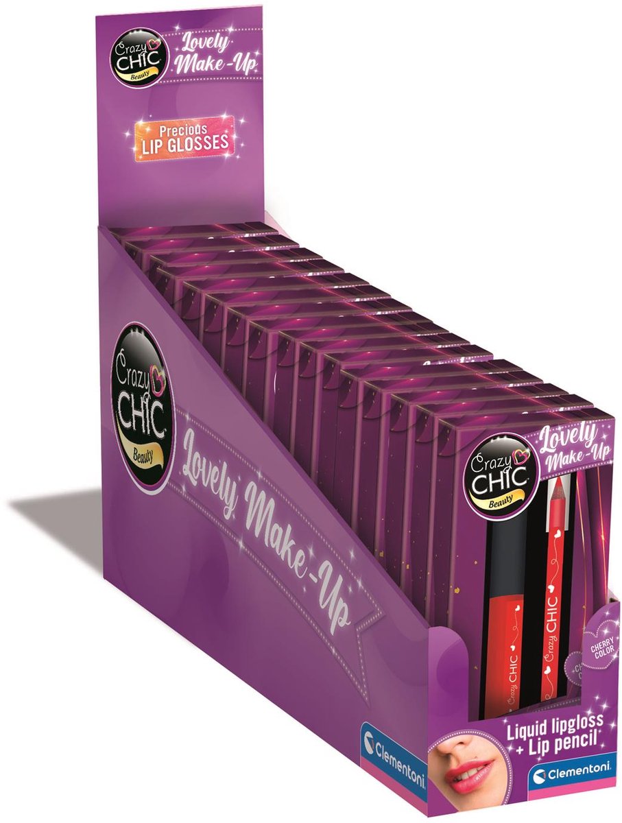Clementoni Crazy Chic Lipgloss und Lipliner Kirschrot
