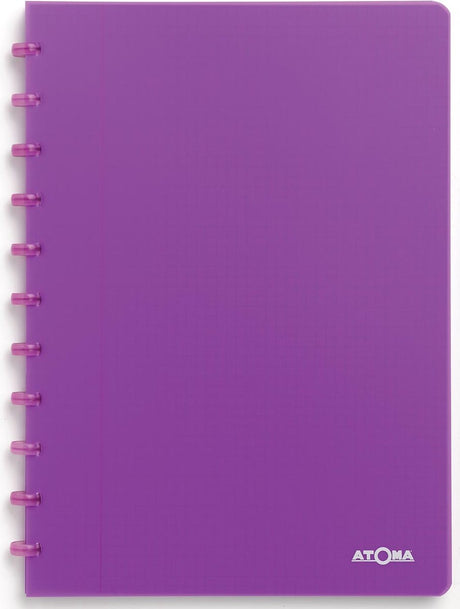 Atoma trendiges Notizbuch, ft A4, 144 Seiten, kariert 5 mm, transparent lila