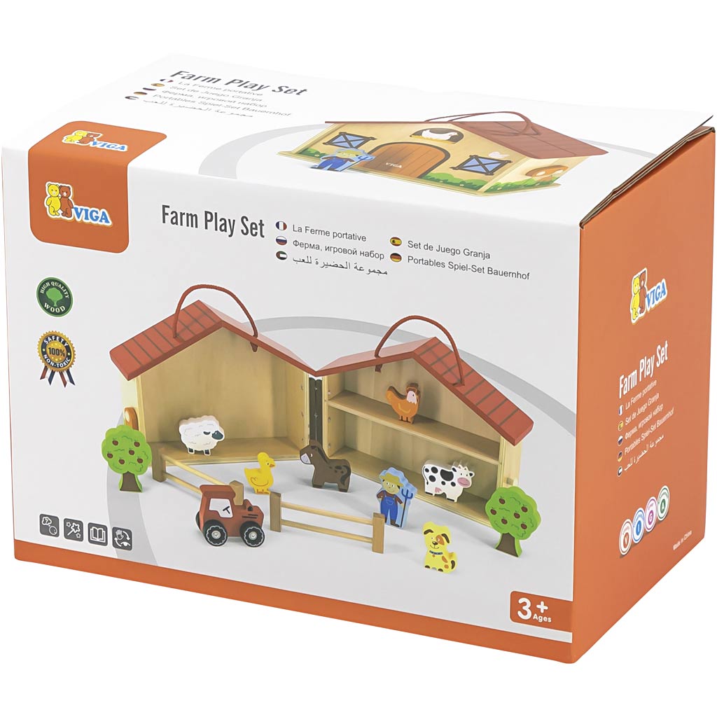 Viga Bauernhof-Set, H: 13 cm, L: 23 cm, B: 17 cm, 1 Stück