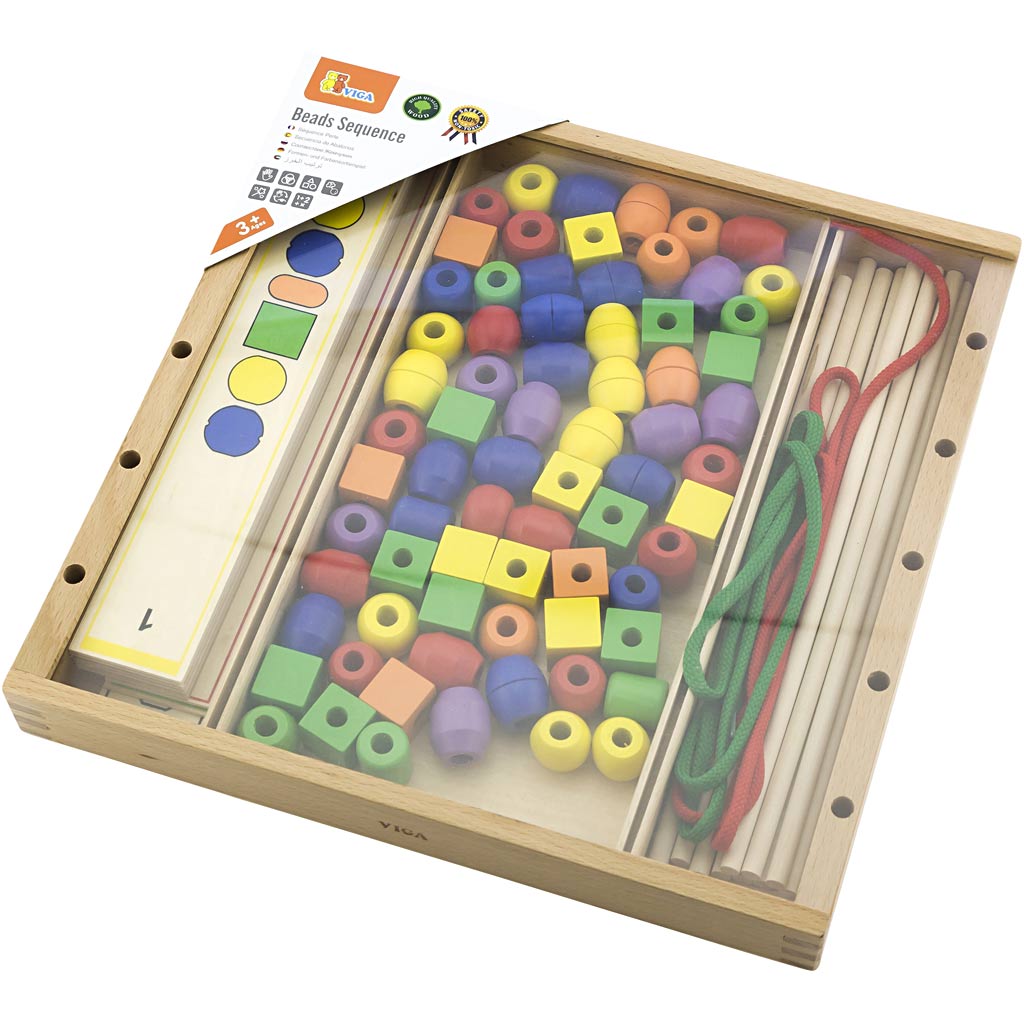 Viga Perlenspiel, H: 4 cm, L: 33 cm, B: 33 cm, 94 Teile 1 Box