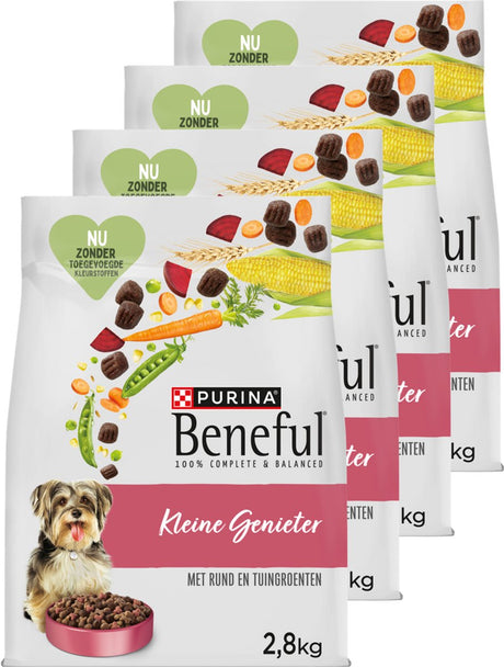 Wohltuender kleiner Genießer – Trockenfutter für Hunde – Rind-Gartengemüse – 4 x 2,8 kg