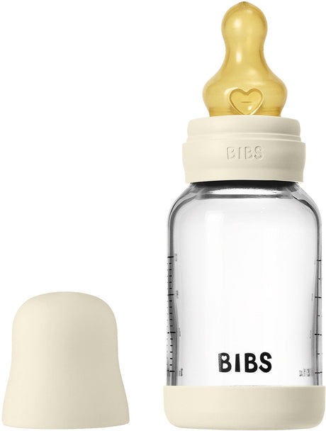 Bibs-Flasche – langsamer Durchfluss – 120 ml – Glaslatex – Elfenbein