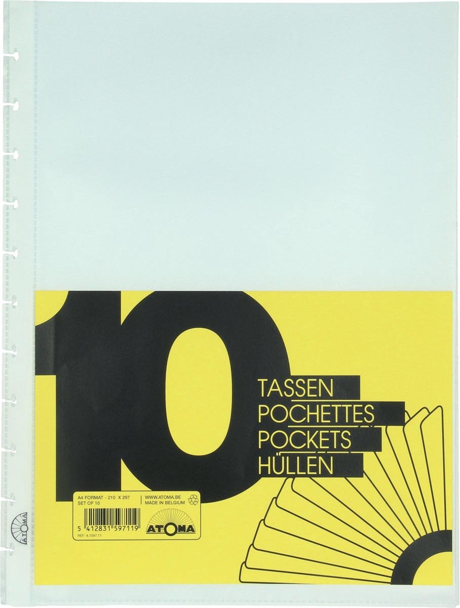 Atoma Zubehör für Notebooks, Set mit 10 transparenten Showtaschen