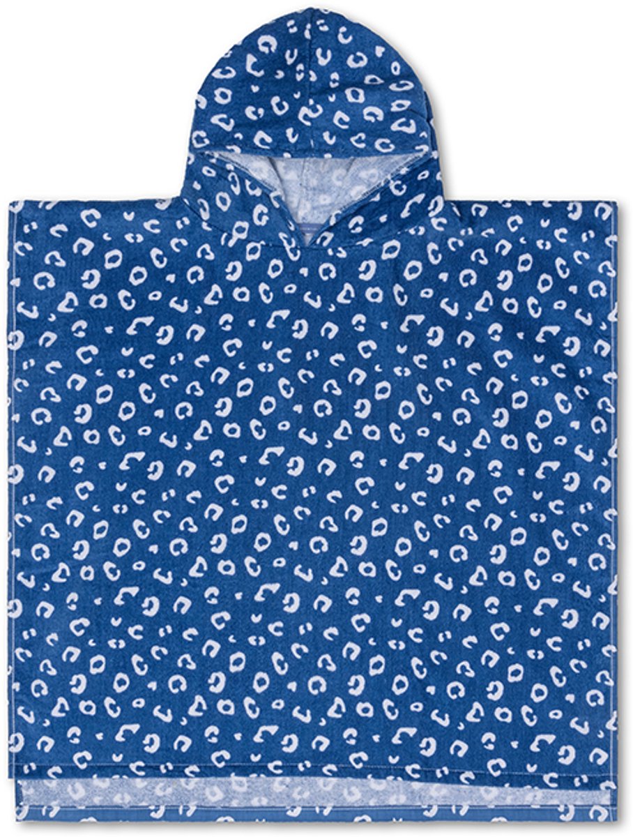 Leopard | Blauer Strandponcho 65 x 65 cm