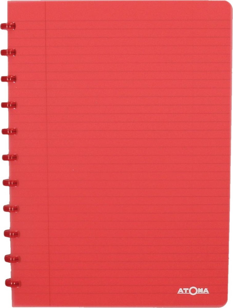 Atoma trendiges Notizbuch – A4 – 144 Seiten – liniert – transparentes Rot – 1 Stück