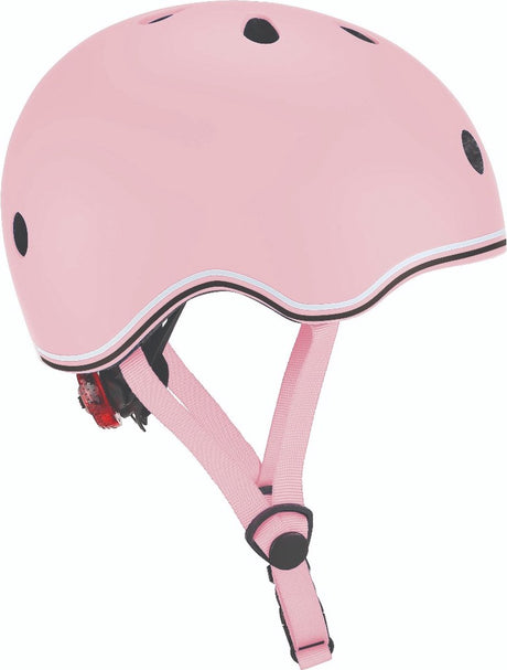 Globber Kinderhelm – Go Up – Pastellrosa – verstellbar von 45–51 cm – mit Beleuchtung – starke Polycarbonat-Außenschale