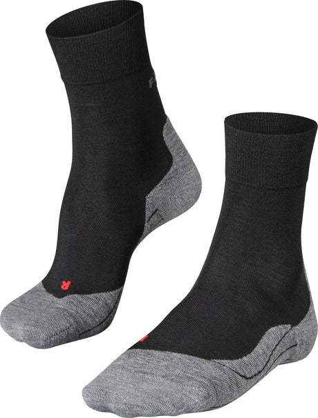 Falke ru4 Wool Anti-Blister Wool Funktionsmaterial Laufsocken Herren Schwarz – Größe 44-45